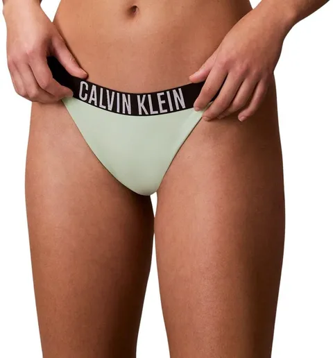 Calvin Klein Donna Slip Bikini Brazilian con Fascia con Logo, Verde (Spray), 2XL
