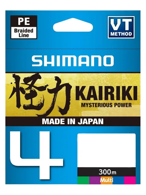 Shimano LDM64TE1013030M Kairiki - Treccia a 4 fili, multicolore, 300 m, diametro: 0,12