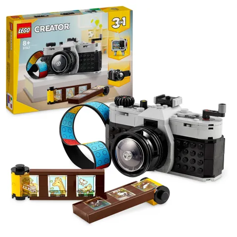 LEGO Creator 3in1 Retro Camera Toy to Video Camera to TV Set, Kids' Desk Decoration or