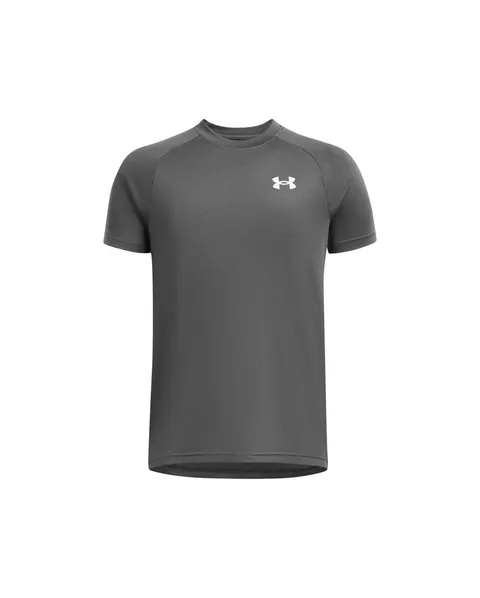 Under Armour Bambino Tech 2.0 Short Sleeve, Maglietta Manica Corta Comoda e Traspirante, T-Shirt Sportiva Aderente per Allenamento, educazione Fisica e Abbigliamento Casual,Castlerock/White,YXS