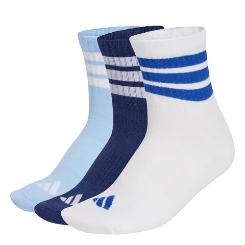 adidas Unisex - Adulto 3 Stripes Cushioned Sportswear MID CUT Socks 3 PAIR PACK, dark