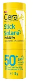 CeraVe Stick Solare Invisibile SPF50+, Per Aree Sensibili, Labbra e Contorno Occhi, Per