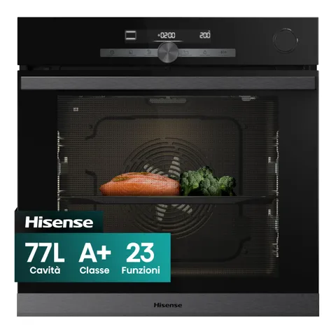 Hisense BSA634APG Forno da Incasso Multifunzione, Capacità XXL 77 Litri, 23 Programmi