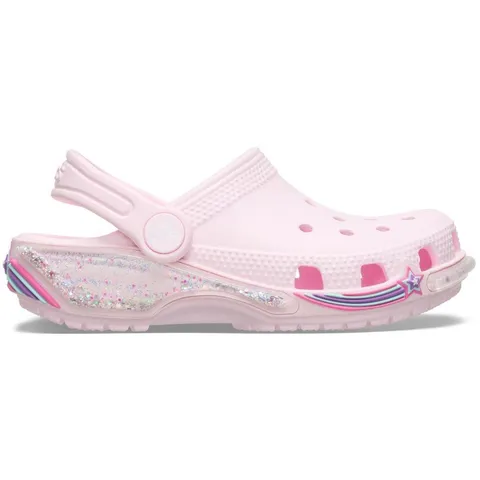 Crocs Classic Star Sparkle Shaker Clog T, Zoccoli Unisex - Bambini e Ragazzi, Latte Rosa