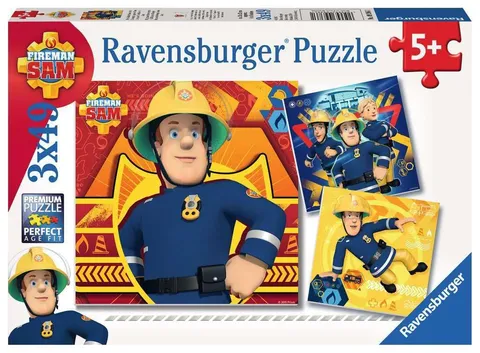 Ravensburger 09386 - Sam Il Pompiere Puzzle, 3 x 49 Pezzi