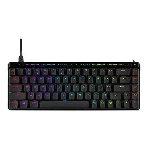 ASUS ROG Falchion Ace HFX, Tastiera Cablata Meccanica da Gaming, Illuminazione RGB, Switch Magnetici ROG HFX, Frequenza di Polling 8000 Hz, Doppia Porta Type-C, Tre Inclinazioni, Layout Italia, Nero