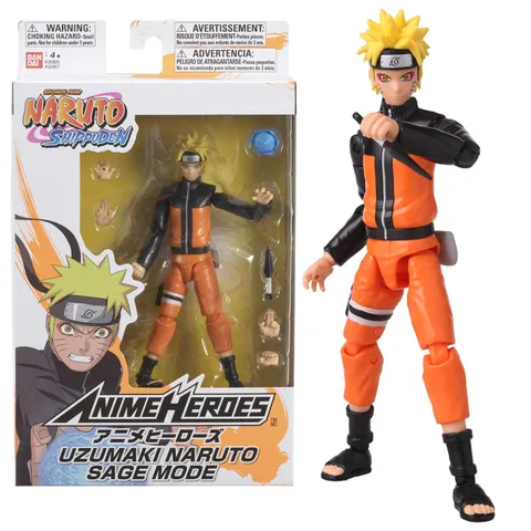 Bandai - Anime Heroes - Figura Naruto Uzumaki in modalità Eremita (Sage mode) - Naruto