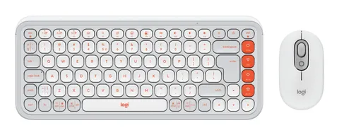 Logitech POP ICON COMBO, Bluetooth-toetsenbord- en muiscombinatie, comfortabel typen, programmeerbare toetsen en knoppen, stil klikken, Easy-Switch tot 3 apparaten - Wit