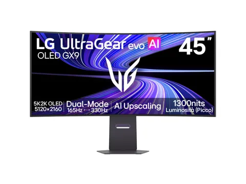 LG UltraGear evo AI 45GX950B 2026, Monitor Gaming OLED 45" 5K2K 21:9 Curvo