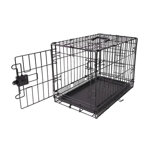 Amazon Basics Gabbia per cani in metallo, Pieghevole,Rimovibile, con vassoio di base e