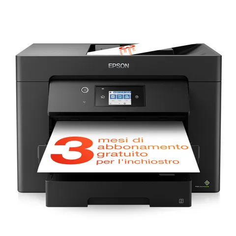 Epson WorkForce WF-7830DTWF, Stampante multifunzione A3 fronte/retro, Fax, Scansione, Copia, ADF 50 pagine, Velocità 25 pagine al minuto