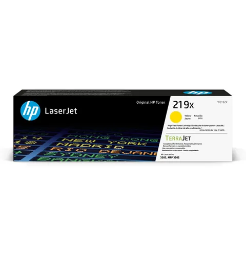 HP 219X W2192X Giallo, Cartuccia Toner Originale da 3200 Pagine, ad Alta Capacità, Compatibile con le Stampanti LaserJet Pro serie 3202 e 3302