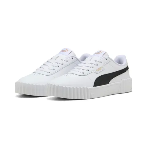 Puma Carina 3.0 - Scarpe da Ginnastica Femmina, Puma White-Puma Black-Puma Gold