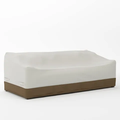 Amazon Basics Copertura per divano a 3 posti, Beige/Marrone Chiaro, 86.4 x 204.5 x 73.7 cm