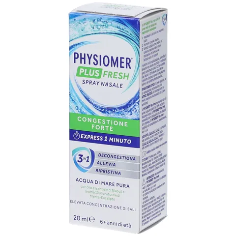 Physiomer® Plus Fresh Spray Nasale 20ml - Congestione Forte│ 6+ anni di età