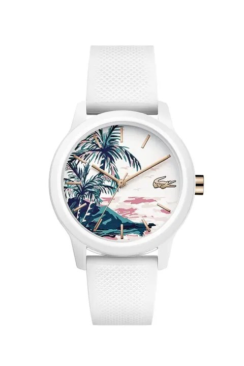 Lacoste Orologio Analogico al Quarzo da Donna Collezione LACOSTE.12.12 LADIES con Cinturino in Silicone Bianco - 2001085