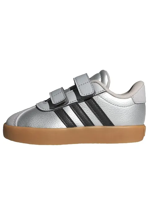adidas Unisex - Bimbi 0-24 VL Court 3.0 Shoes Infants, Silver Met./Core Black/lgh Solid