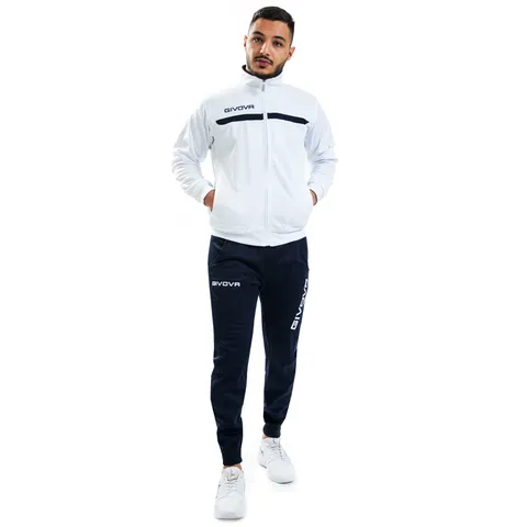 Givova TUTA ONE FULL ZIP Polarfleece Bianco/BLU