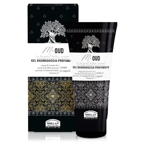 Helan, M Oud, Shampoo e Bagnoschiuma Uomo, Docciaschiuma Uomo Gel Profumato con Mandorle