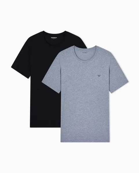 Emporio Armani T-shirt girocollo da uomo Endurance, confezione da 2, colore grigio, XXL