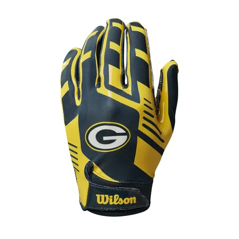 Wilson WTF9327GB Guanti da Football Americano NFL TEAM Super GRIP, Taglia Unica per