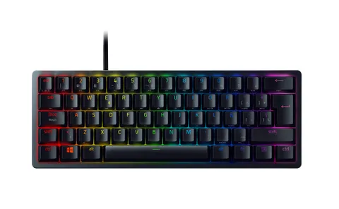 Razer Huntsman Mini - (Interruttore Viola) Tastiera da gaming con fattore di forma al 60% (Interruttori Ottico- a Scatto, Copri Tasti PBT Doubleshot) QWERTY Tastiera Italiana | Nero