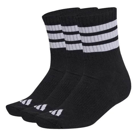 adidas Unisex - Adulto 3 Stripes Cushioned Sportswear Mid Cut Socks 3 Pair Pack