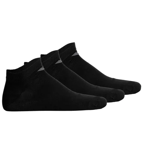Emporio Armani Calzini UOMO Casual Cotone 3 Pacchetti Sneaker NERO S/M, Nero/Nero/Nero