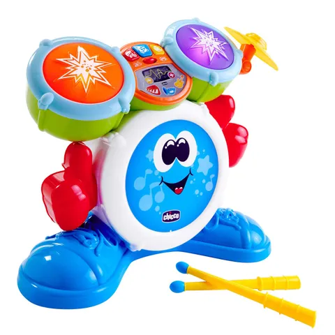 Chicco Rocky la Batteria, Gioco Musicale per Bambini, Strumento Musicale con 3 Modalità
