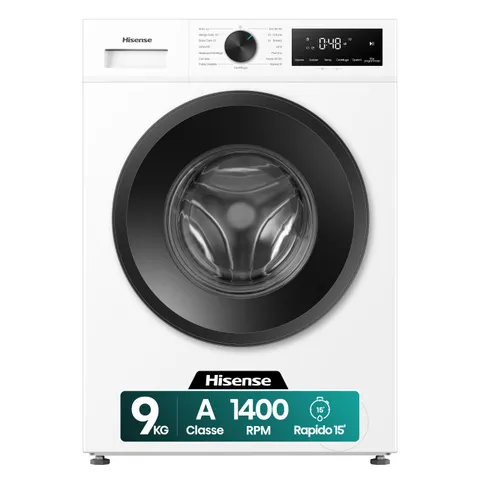 Hisense WF1I9042BWP Nuova Lavatrice a Carica Frontale 9 kg, Classe A-20%, Vapore, 15