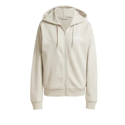 adidas Donna Essentials Linear Full Zip French Terry Hoodie Sweatshirt, Wonder