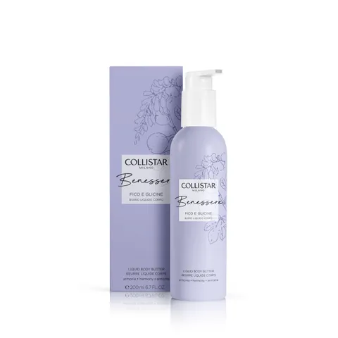 Collistar Burro Liquido Corpo Benessere Fico e Glicine, Idratante Nutriente, Profumazione