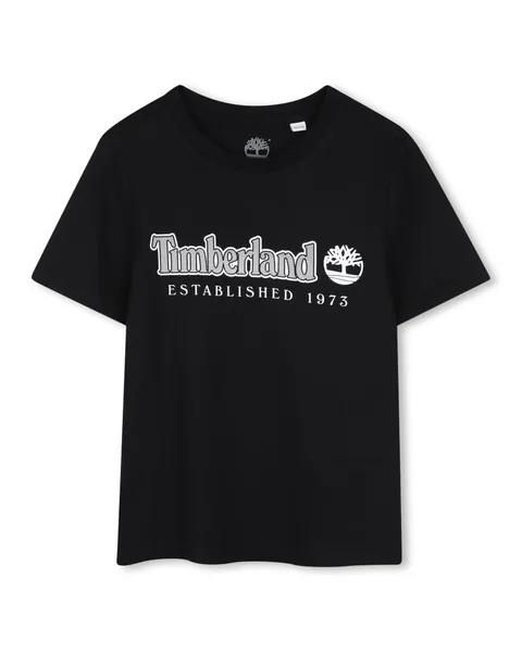 Timberland T60212 Maglietta da ragazzo, Nero/Nero, 4 anni