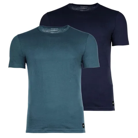 Emporio Armani T-Shirt da Uomo, 2 Pezzi, con Scollo Rotondo, AR.Blue/Orion, M