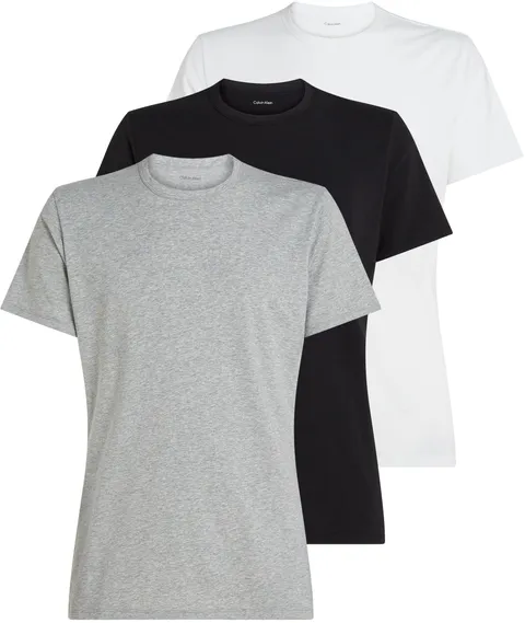 Calvin Klein Uomo T-Shirt Maniche Corte Confezione da 3 Crew Neck Basic, Multicolore (Black, White, Grey Heather), 4XL