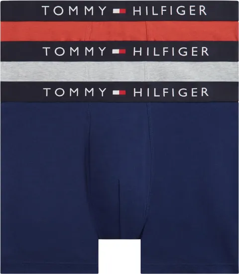 Tommy Hilfiger Uomo Slip Boxer Confezione da 3 con Fascia con Logo, Multicolore (Drk