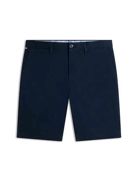 Tommy Hilfiger Uomo Pantaloncini Chino Denton Twill in Cotone Elasticizzato, Blu (Desert