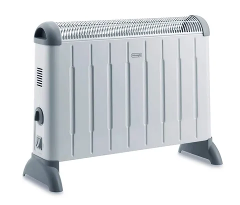 De'Longhi HCM2030 TermoConvettore Elettrico, Silenzioso, 3 Livelli di Potenza, Manopola Intuitiva, per Ambienti Fino a 60m³, Maniglia, Funzione Antigelo, Leggero, termostato di sicurezza, Bianco