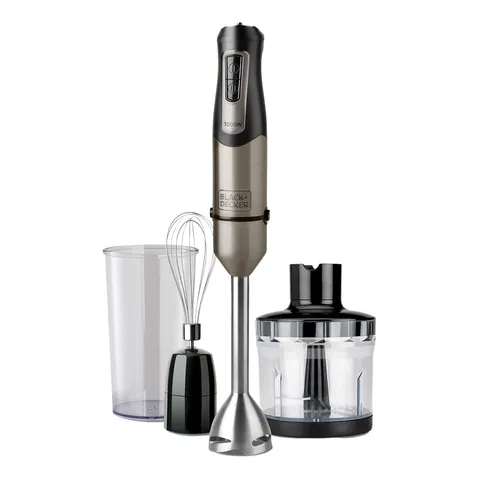 Black+Decker - Frullatore a Immersione 1000W, 20 Vel., Turbo, Tritatutto