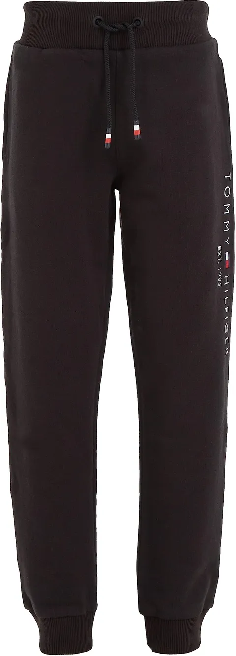 Tommy Hilfiger Bambini Unisex Pantaloni da Jogging Essential Sweatpants Cotone Bio, Nero