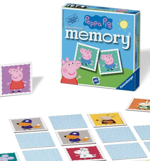 Ravensburger Italy - Peppa Pig Memory in Formato Pocket, 15x15 cm, Gioco in Cartone, 24