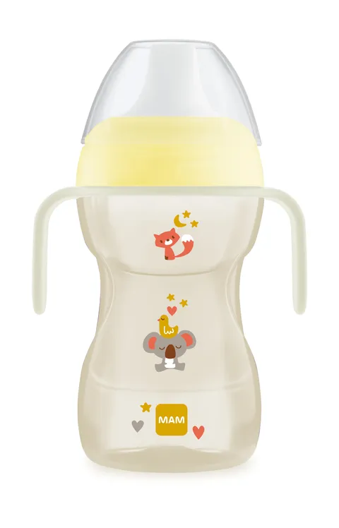 MAM Vaso Fun to Drink D122 - Bicchiere per imparare con bocchino e coperchio per bebè da
