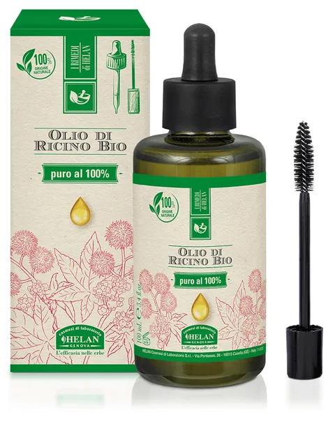 Helan, Olio di Ricino Bio, Puro Pressato a Freddo, Per Ciglia e Sopracciglia, Unghie
