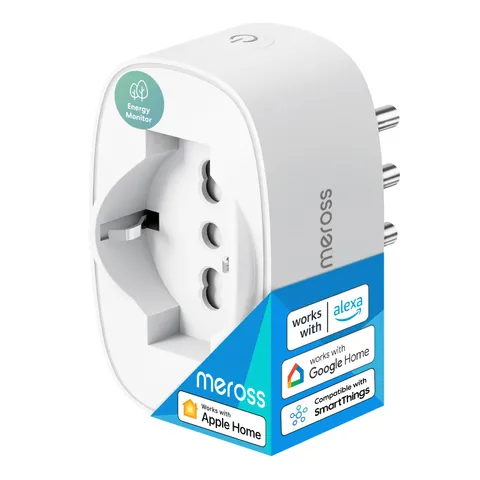 Meross Presa Smart WiFi Tipo Italiano con Monitoraggio Consumi, 1 Pezzo