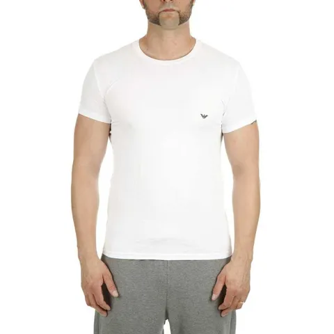 Emporio Armani Uomo T-shirt Iconic Logoband Maglietta, Bianco (White), L