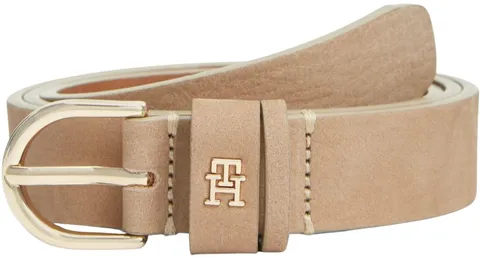 Tommy Hilfiger Donna Cintura Essential Effortless 2,5 cm in Pelle, Beige (Clayed Pebble)