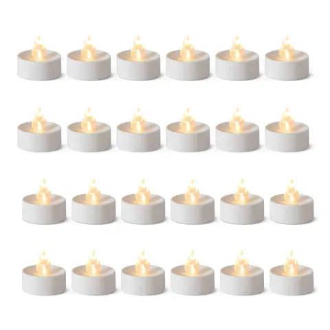 Amazon Basics LED Flameless Tea Lights Battery Operated Candles with Batteries Included