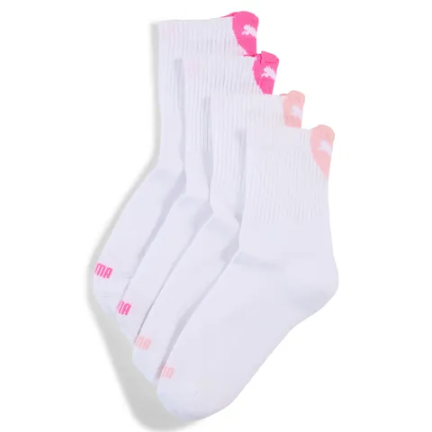 PUMA Calzini da donna con logo a cuore, confezione da 2, bianco e rosa, 39-42