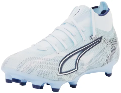 PUMA Scarpa da Calcio Unisex Ultra 6 Match+ FG/AG, Gioiello Icy Blu, Bianco-Blu, Taglia