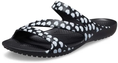 Crocs Donna Kadee II Heart Print Sandal W Sandalo, Black/White, 33/34 EU